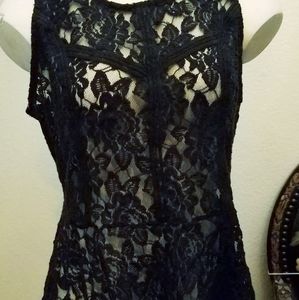 Charlotte Russe High-low Peplum Lace Top